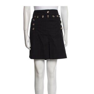 Gucci Black Pleated Button-Front Skirt - Size XL
